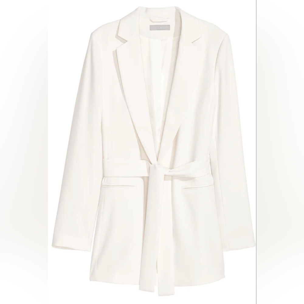 H&M Elegant White Blazer with Belt